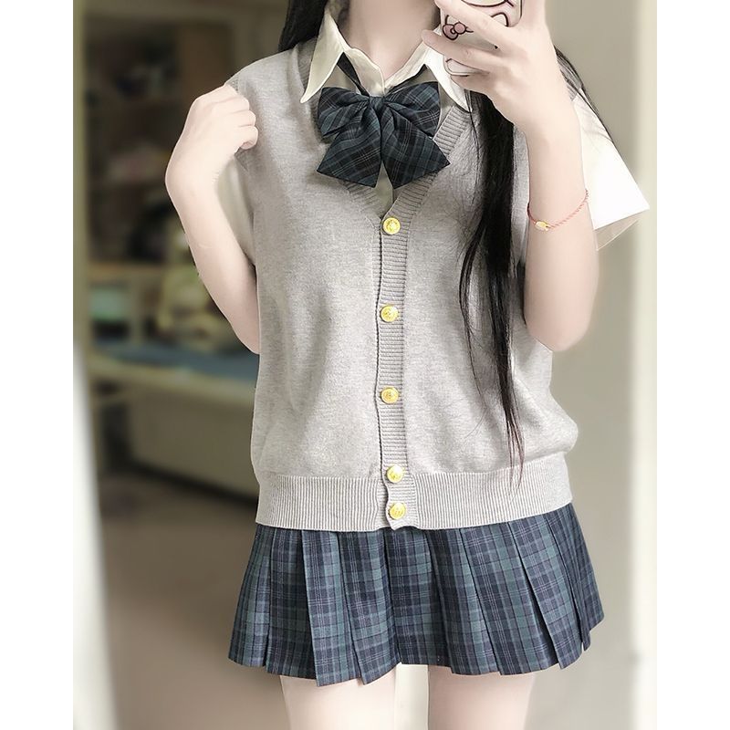 Japanese-Style Jk Uniform Authentic Finished Product Pleated Skirt Student School Supply Jk Plaid Skirt Lanzhangshu Xiaolajiao