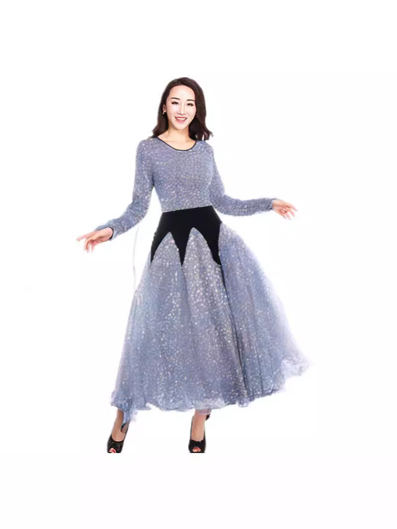 New Modern Dance Dress dress Large Swing Dress Long Sleeve Performance Dress Ballroom Dance Performance Dress Modern Dance