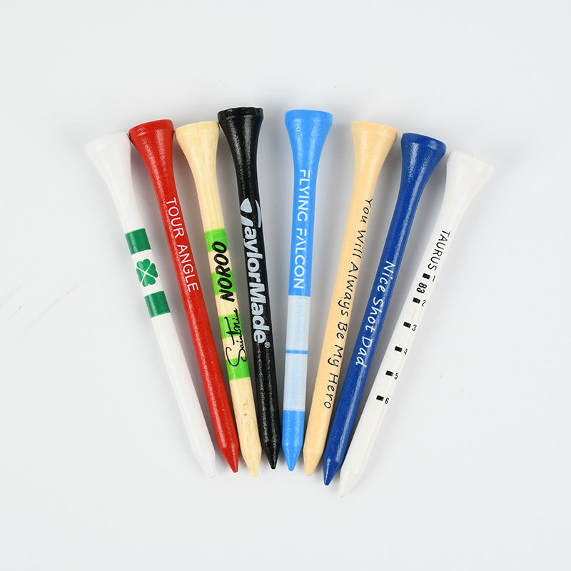 Multicolorful Golf Tee Golf Accessories Ball Tee 70mm Colorful Golf Tee Printed Golf Tee