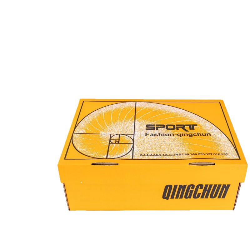 Shoe Box Factory Paper Box Standard Hard-Packed Men's and Women's Shoe Packaging Box Fashionable Folding Storage Box Kraft Paper Box Shoes