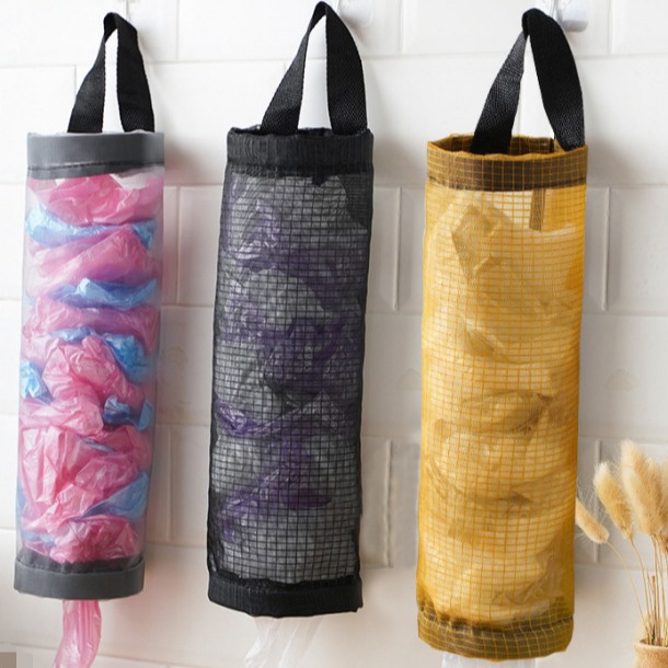 Подвесная сумка для хранения мусорных пакетов на кухне Съемная круглая сумка для организации