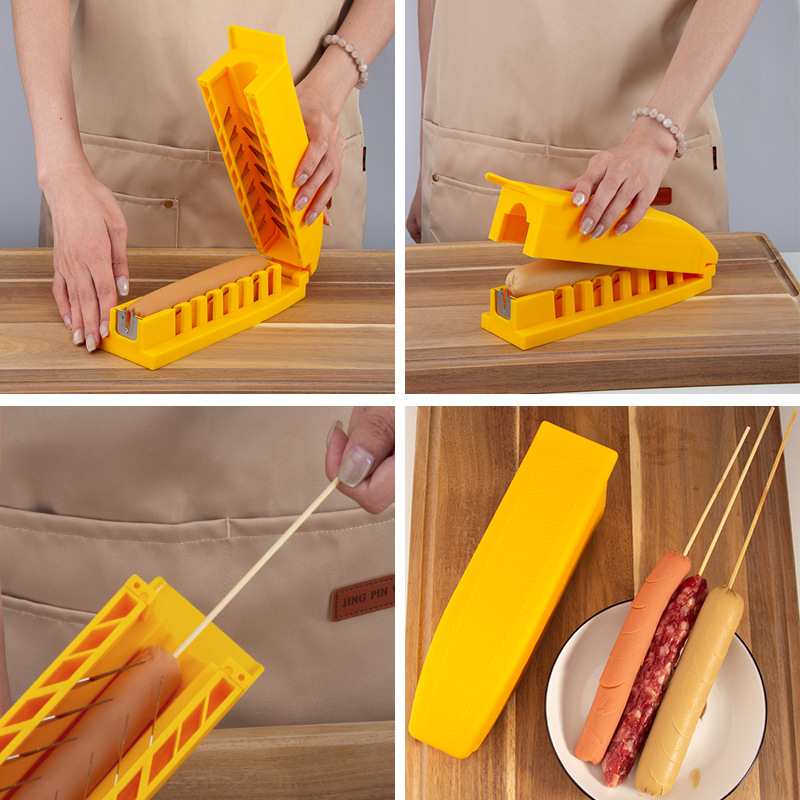 Direct selling barbecue ham sausage cut flower wearing string hot dog knife sausage cut flower opening artifact sausage stall tool