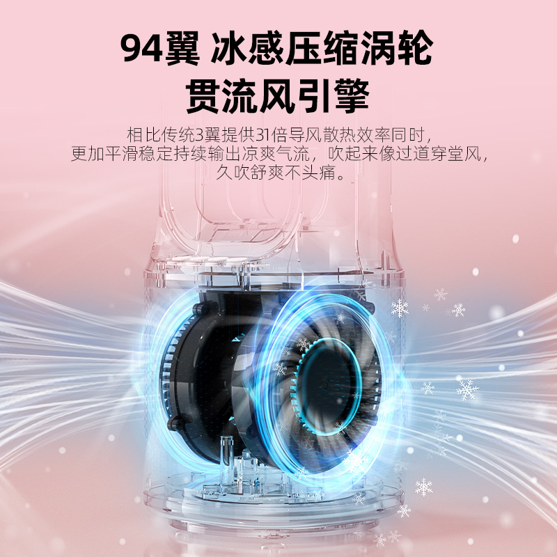 Cross-Border New Desktop Fan Bladeless Fan Office Dormitory Floor Fan Household High Power Wind Adjustable