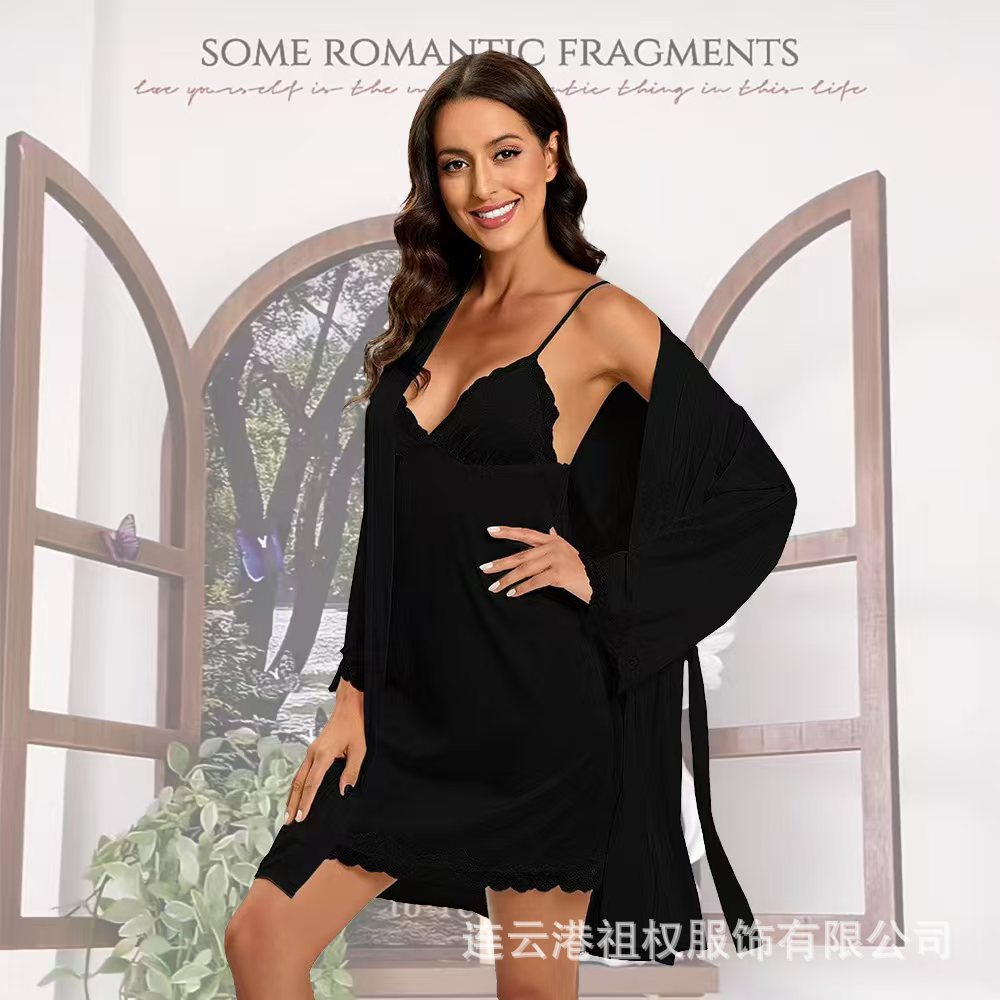Ice Silk Pajamas for Women, Thin Two-Piece Set with Straps, Sexy and Playful Loungewear, Amazon Wholesale, Silk Cross-Border Hot Sale