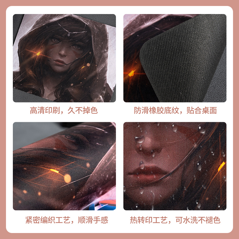 Mouse Mat for Boys and Girls Office Fortune Text Laptop Keyboard Mat Simple Sliding Mat