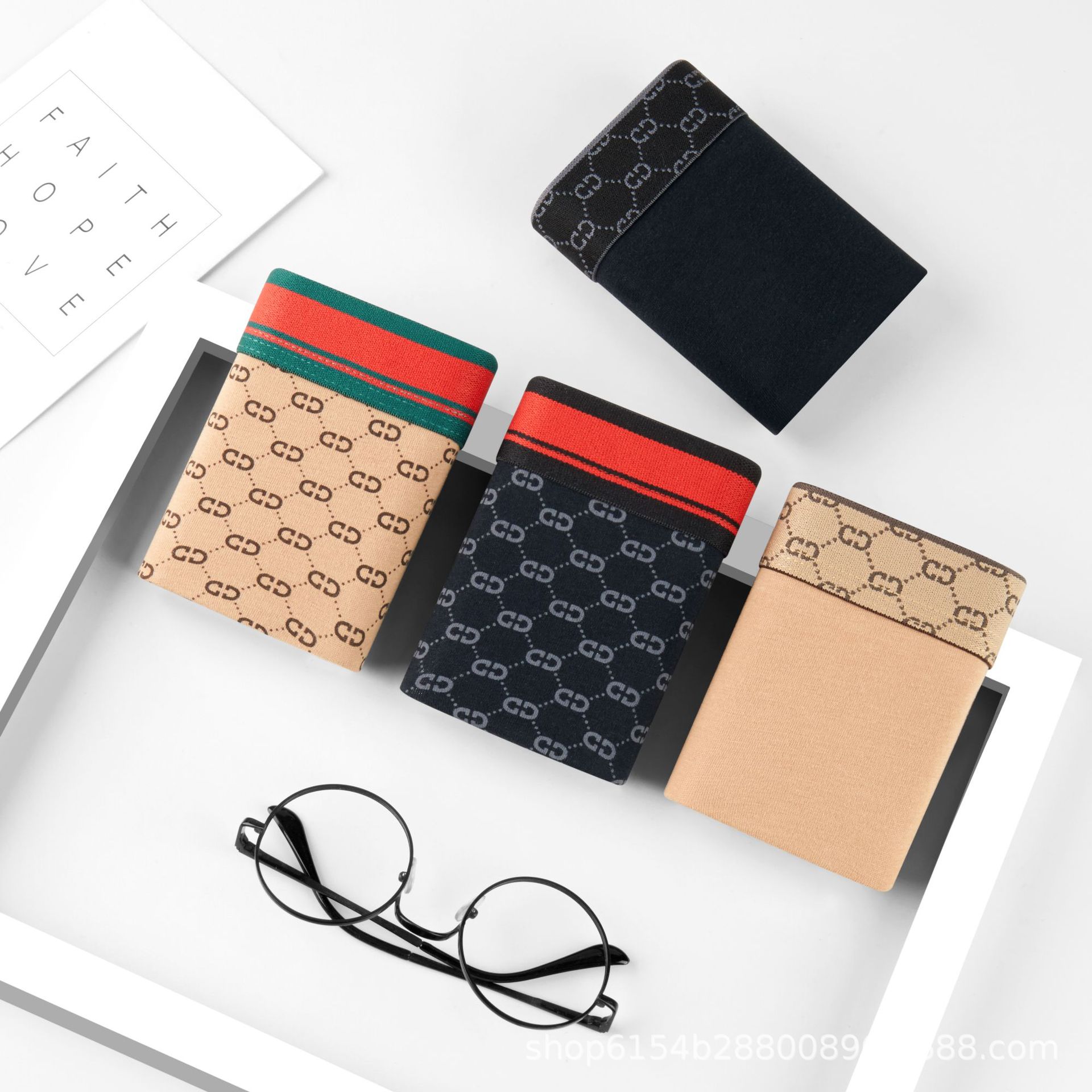 Men's cotton underwear vintage pattern active printing and dyeing loose comfortable 200 + kg wear manufacturer one-piece delivery free shipping