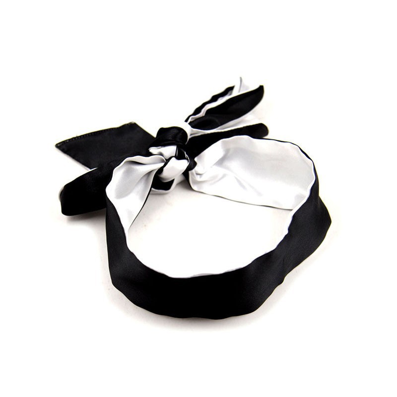 Cross-border foreign trade artificial silk adult flirting sexy shading eye mask stage props bow strap light SM opaque