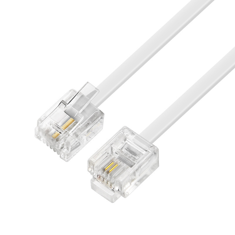 Telephone Line Wholesale Flat 6P4C Fixed Line Landline Cable Telephone Connection Cable 6P2C 2-Core 4-Core Can Be Customized