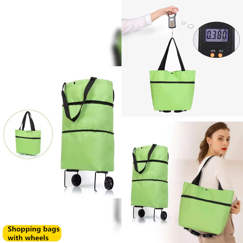 Shopping cart cart wheel bag Oxford cloth shopping bag can be printed advertising tow wheel bag hand cart