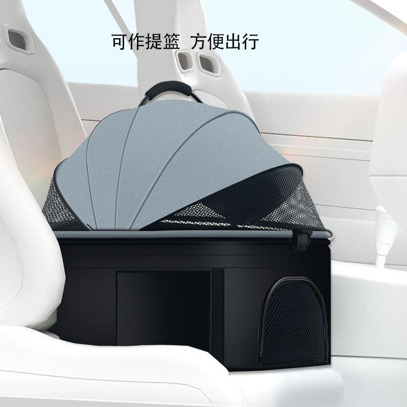 Pet Cart Dog Cats Teddy Cart for Going Out Small Pet Cart Lightweight Separable Cage Folding