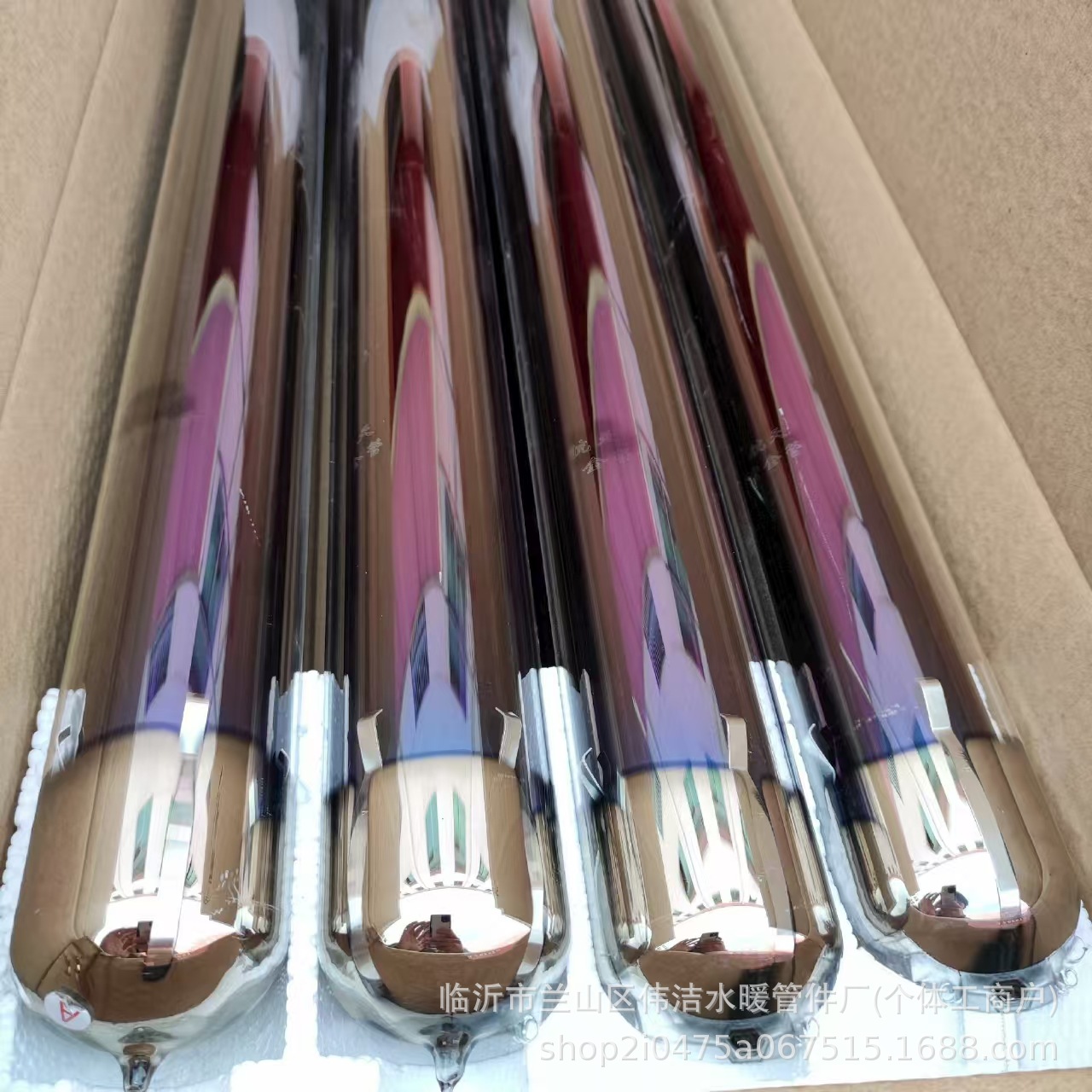 Wholesale Solar Water Heater Engineering Joint Box Special Glass Tube Purple Gold Tube Vacuum Tube Solar Glass Tube