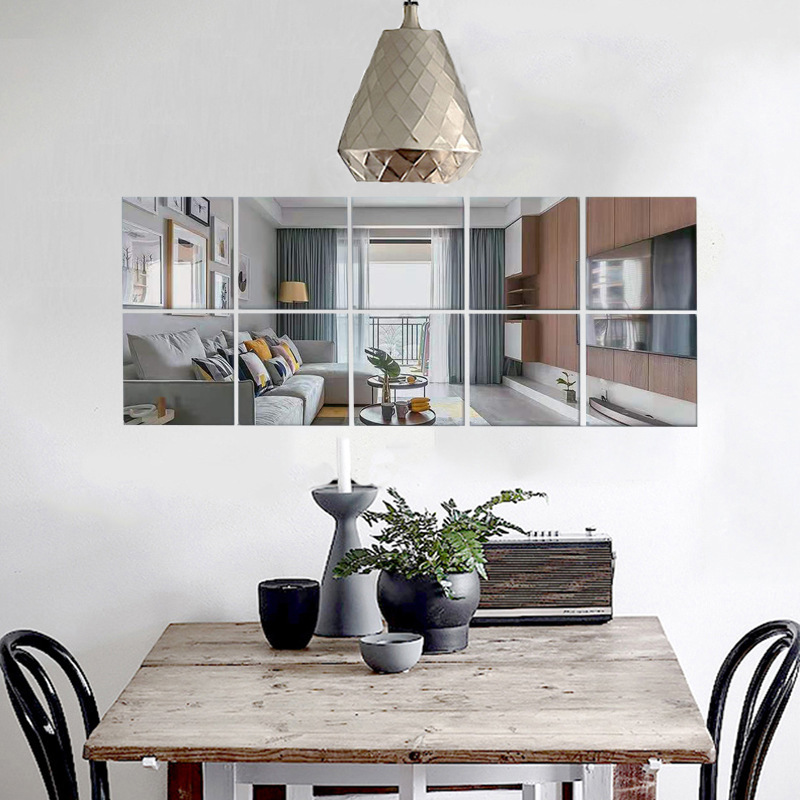 Factory Hd Mirror Stickers Self-Adhesive Mirror Acrylic Stickers Bathroom Home Soft Mirror Dressing Mirror Wall Stickers Wholesale