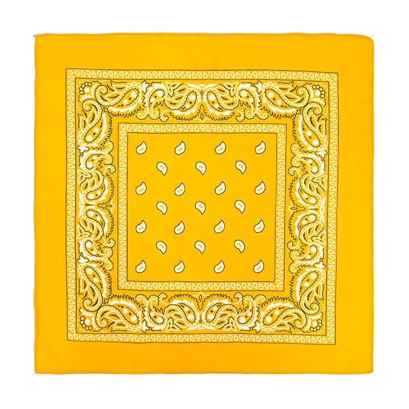 American Retro Polyester Cashew Flower Square Scarf Outdoor Hip-Hop Street Dance Bandana Multi-Functional Magic Headscarf