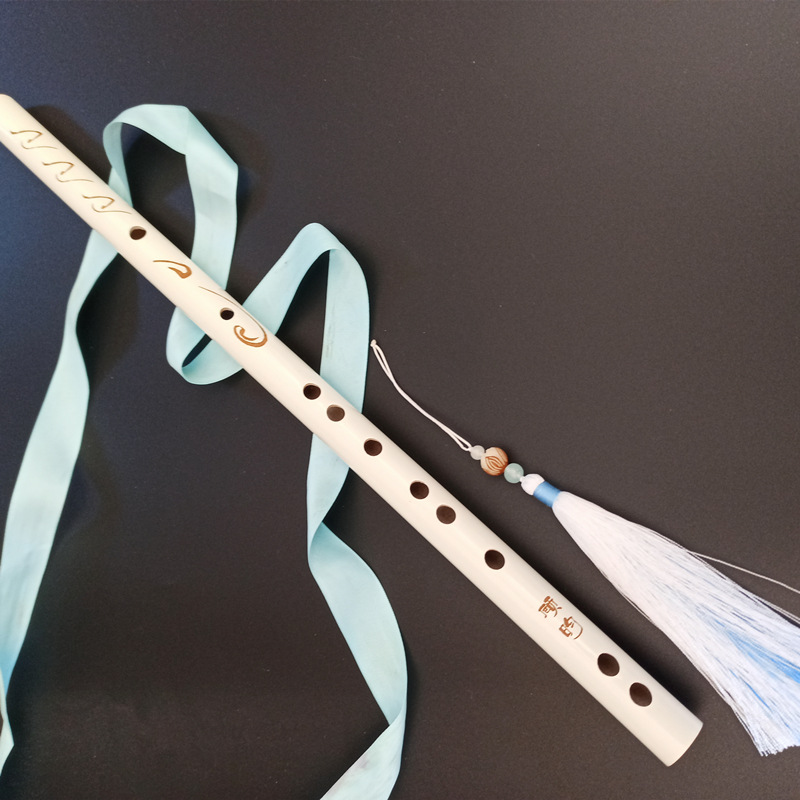 White Flute Zero Basic Children's Magic Dao Ancient Style Engraving Beginner's Horizontal Flute Gu Yun Aizi cos Performance Photo Props