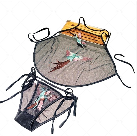 Sexy Underwear Antique Embroidery Strap Unsolvable Bellyband suit Sexy Perspective Mesh Hollow Classical Uniform suit