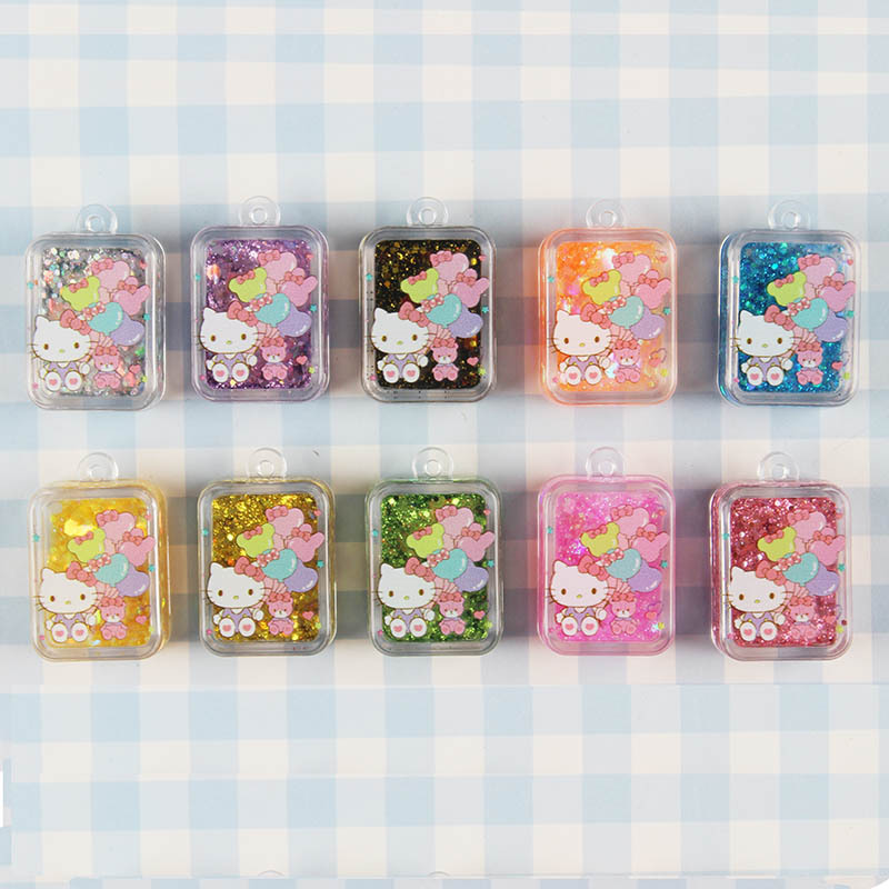 Tiktok Trending Mini Quicksand Small Mahjong Oil-Infused Liquid Cube Cartoon Keychain Transparent Acrylic Pendant