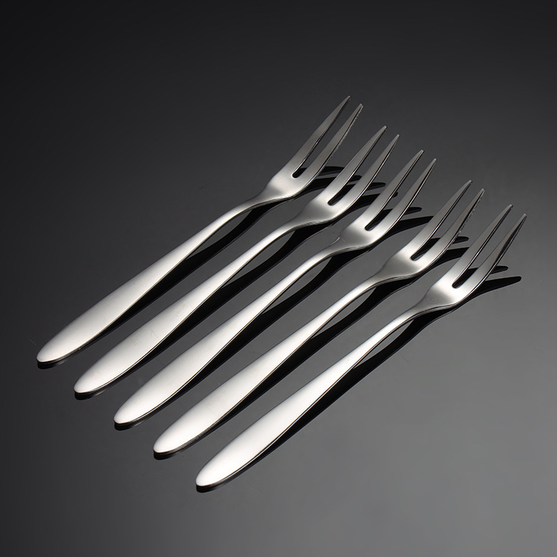 En 304 Stainless Steel Fruit Fork German Cake Fork 410 Fruit Pointed Tail Tableware Mooncake Fork Gift