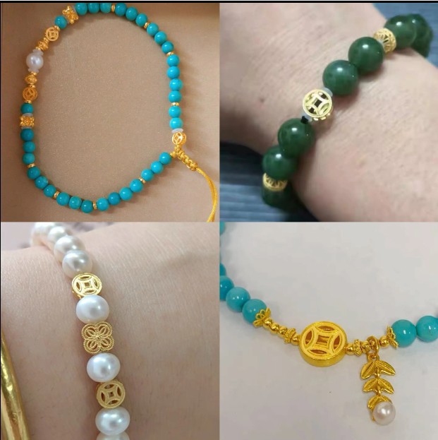 18K Gold Separator, Money Coin Separator, Old Gold, Ancient Gold Accessories, Handmade DIY Bracelet, Bracelet, Necklace, Jewelry Accessories