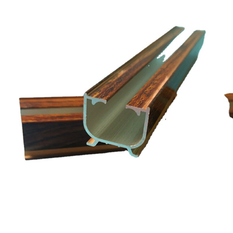 Aluminum Alloy Wood Grain Straight Rail Engineering Home Decoration Thickeneded Curtain Track