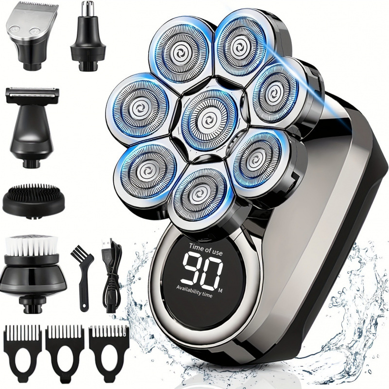 2026 New Cross-Border 9D Professional Men's Electric Shaver 6-in-1 Beard Combing Set (Cross-Border