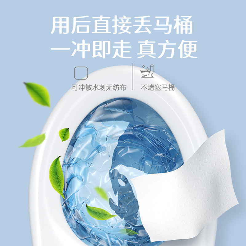 Portable 10-Pack of Floral Toilet Paper, Small Pack of Cleaning Wipes, Thickeneded Flushable Sanitary Wipes for Delivery