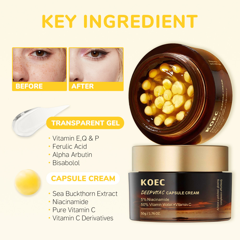 KOEC Vitamin C Capsule Filling Cream Moisturizing Cream Deep VC Capsule Cream Cross-border Explosions in stock