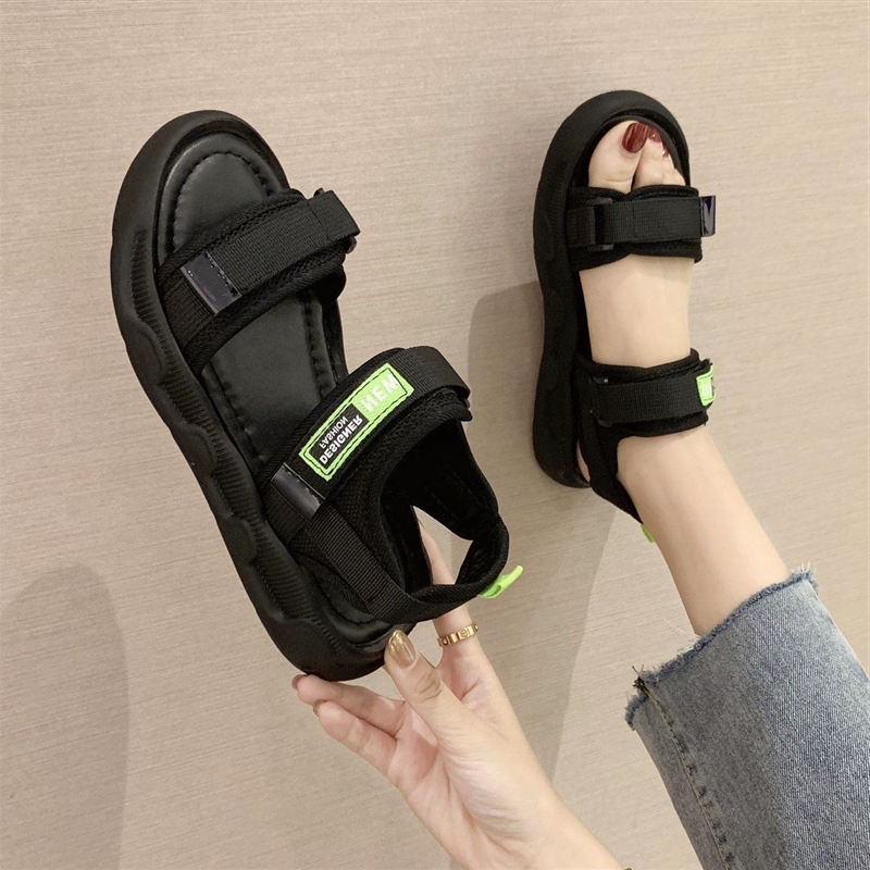 Women's Sandals 2023 Summer New Arrival Fashionable Outer Wear Flat All-Match Student Beach Non-Slip Soft-Sole Sports Women's Sandals