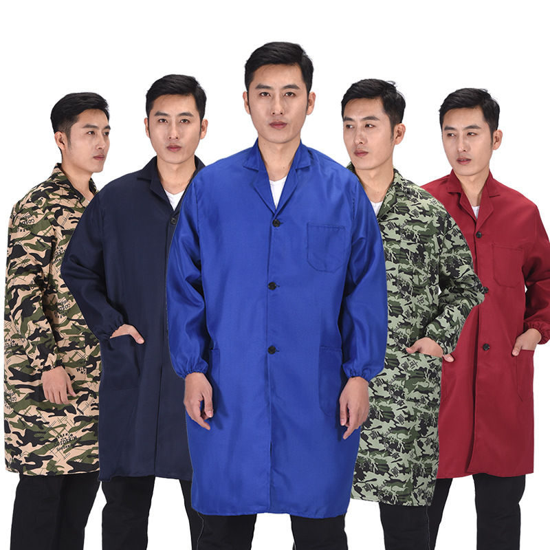 Синяя куртка Рабочая одежда Долгий рукав Стойкая к пятнам Защитная одежда
