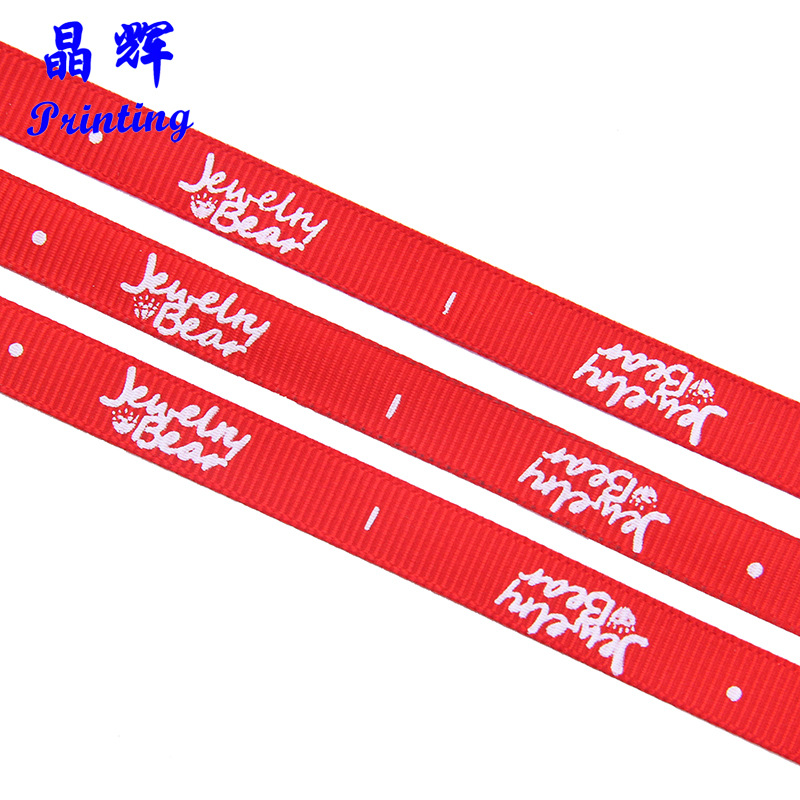 Jinghui Ribbon Printing 1cm Big Red Thread Belt Printing logo Yiwu Ribbon Ribbon Ribbon Printing