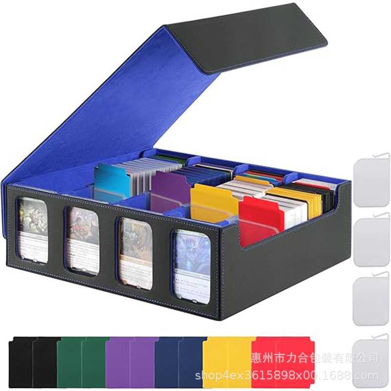 Four Rows of Magnets 300+ Windowed Storage Card Box Dice Drawer Box Vertical Box Horizontal Box 100+ Combination Retro
