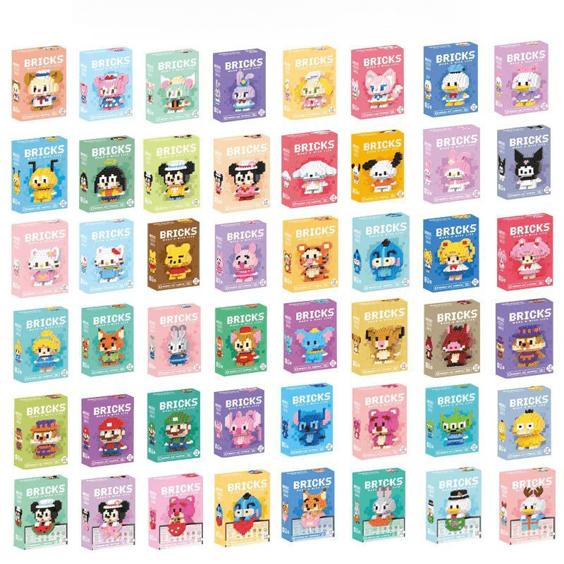 Compatible with Lego micro-particle building blocks Cartoon Doll children's educational assembled small toy stall pendant gift wholesale