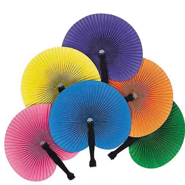 Direct Supply Amazon round fan paper fan advertising fan folding fan European and American wedding cross-border fan