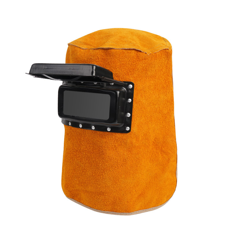 Cowhide welding hat mask welder anti-scalding hat shawl hat welding protection flame retardant fireproof flower labor protection headgear