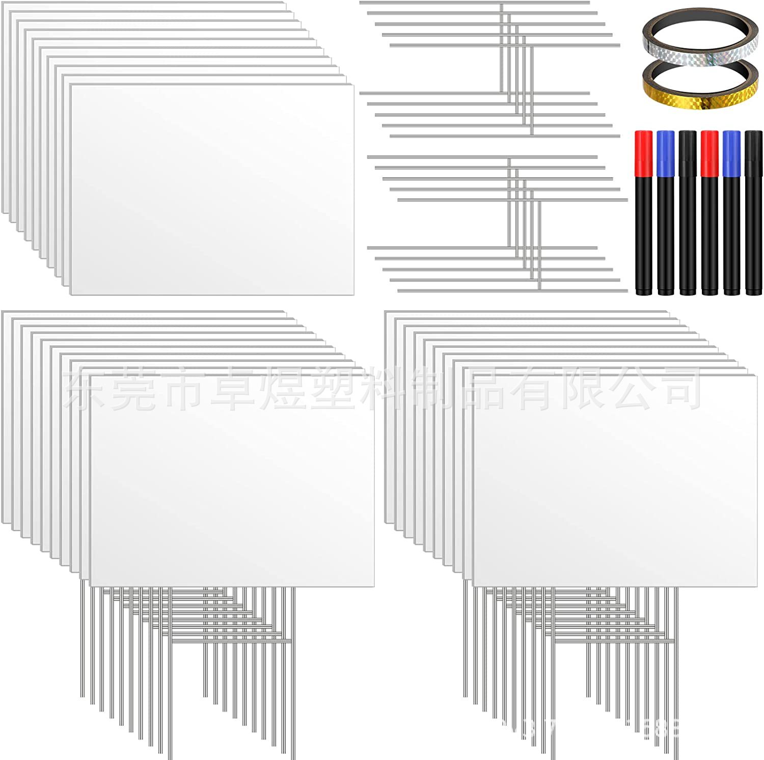 2023 Factory Direct Cross-border PP Hollow Board Whiteboard Corrugated Board Courtyard Logo Outdoor Notice Blank Ground Insert