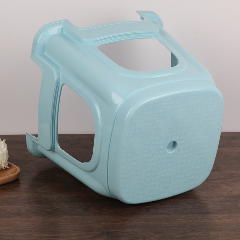 Plastic Small Square Stool for Home Living Room, Nordic Color Thickened Adult Dining Table Stool, Shoe-Changing Small Stool, Thickened Version