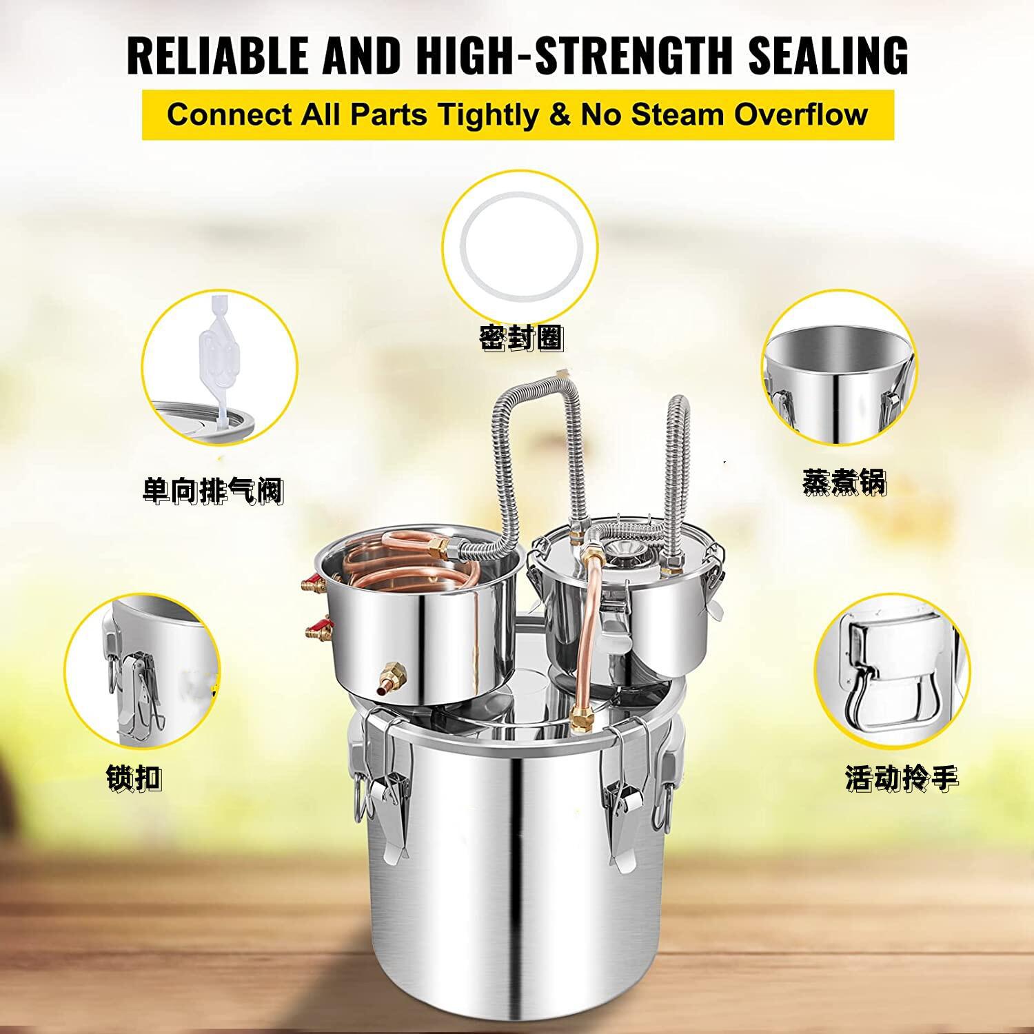 Small Household Wine Steamer Brewing Equipment Distillation Barrel Liquor Fruit Wine Pure Dew Machine Fermentation Brewing All-in-One Machine
