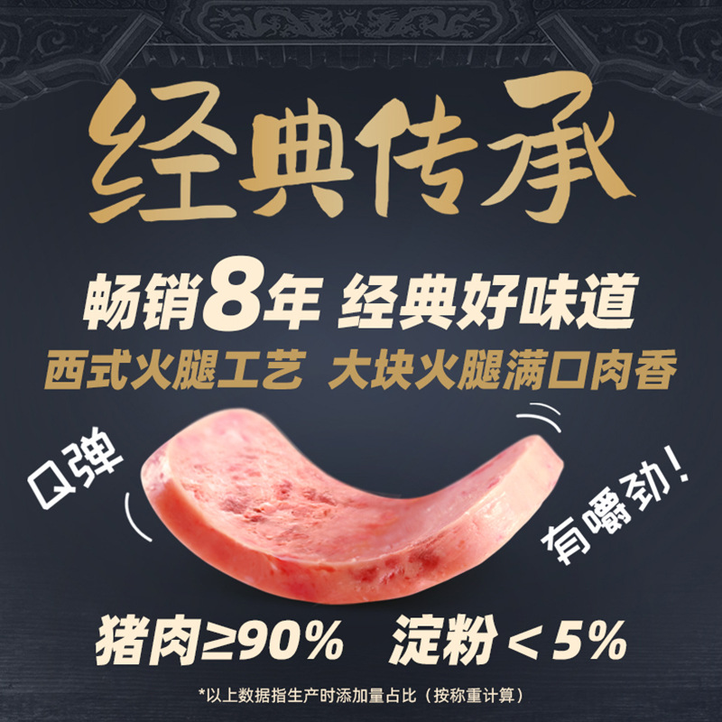 Piggy Hehe Ham Luncheon Meat Canned Pork 90% Hot Pot Ingredients Wholesale Non-Merlin Luncheon Meat 198g*36