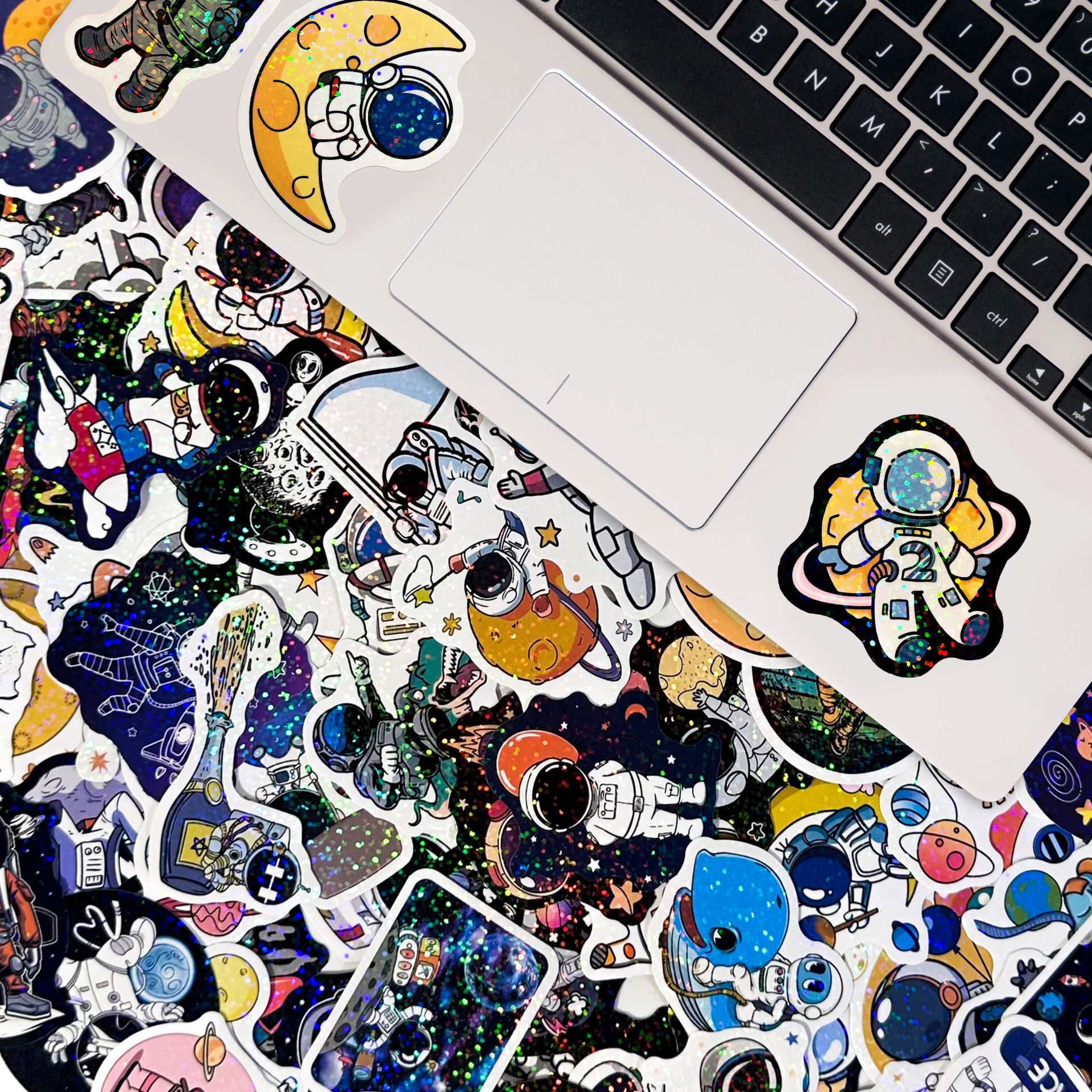 Customized Cross-Border Holographic Laser Stickers for Kidsren English Inspirational Cartoon Animal Graffiti Computer Luggage Stickers