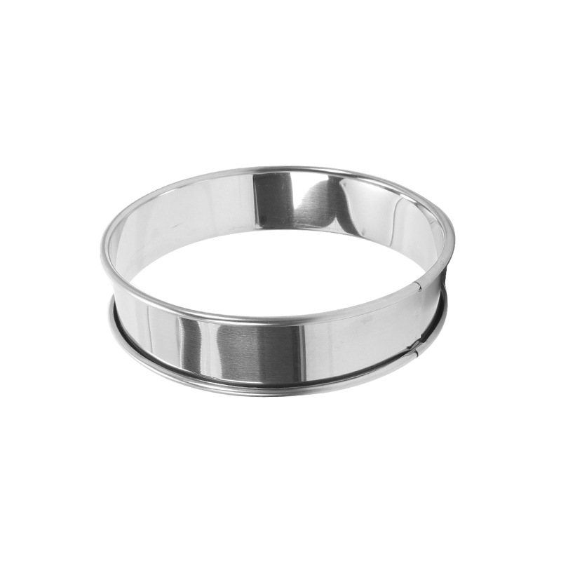 430 Stainless Steel Round Double Rolled Edge Tower Ring Loading Ring Lemon Tart Muffin Ring Biscuit Impression Baking Tool