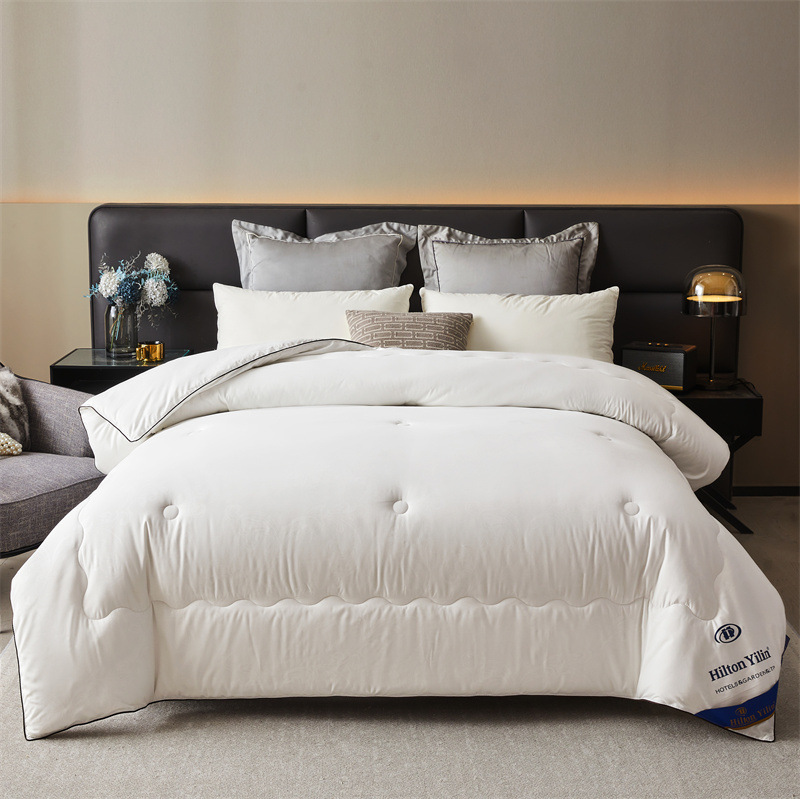 Hilton Hotel Embossed Silk Quilt Thick Winter Quilt Dormitory Mulberry Silk Spring and Autumn Quilt Core Gift Summer Cool Quilt Wholesale