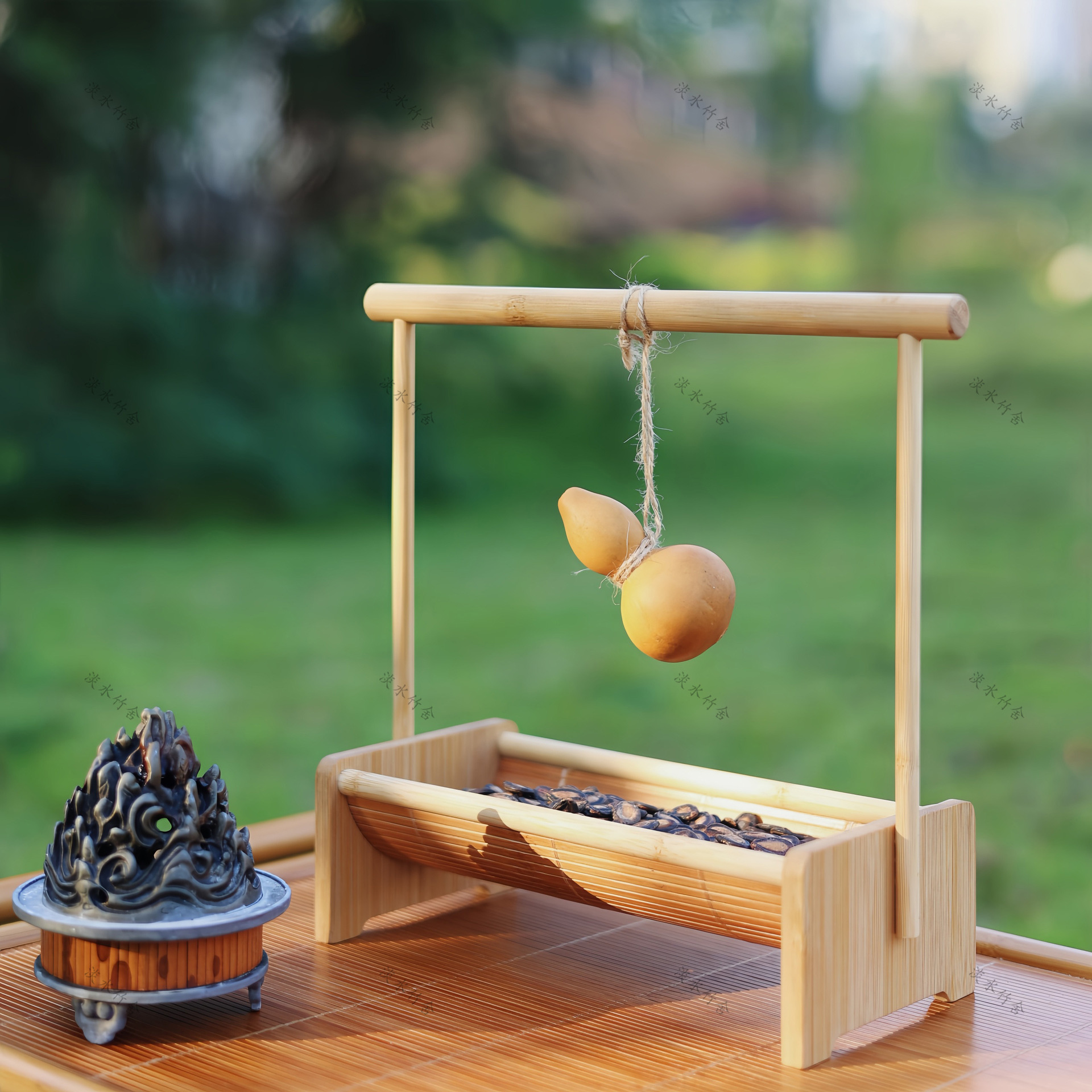 Fulu Portable Gourd Chinese Ceramic Dried Fruit Box Dried Fruit Basket Tea Snacks Melon Seeds Snacks Small Basket Around the Stove to Make Tea