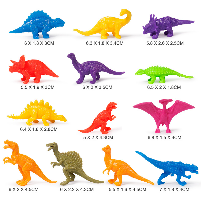 Specially Designed for Export (13 Soft Rubber Small Dinosaur Mini Dinosaur Toy Kidsren's Zoo Model Boy Science and Education
