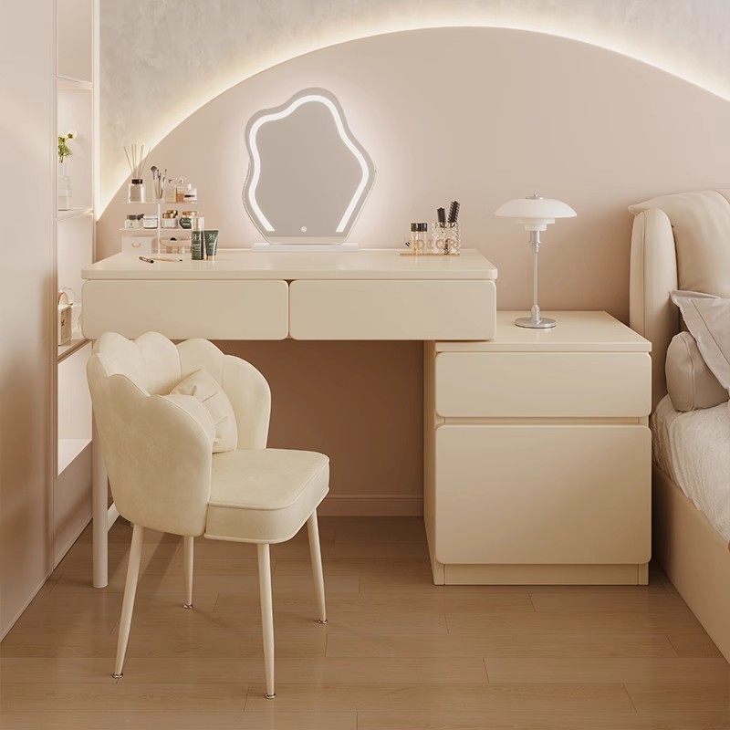 Туалетный столик в кремовом стиле прикроватный столик интегрированный стол спальни простой современный туалетный столик для девушек в мастер-спальне