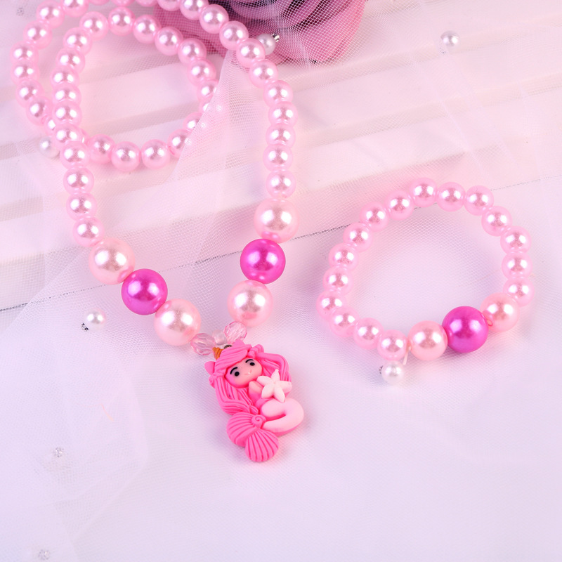 Children's Necklace Chain Set Cartoon Ice and Snow Princess Series Piggy Girl Bracelet Girls Jewelry Wholesale