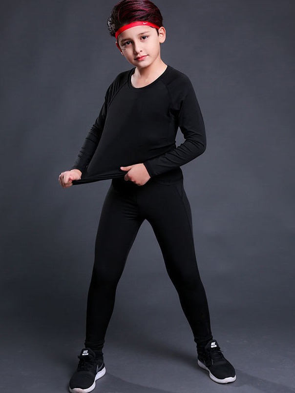 Children's sports tights men's suit autumn and winter basketball football training clothes quick-drying base warm fitness clothes children's clothing