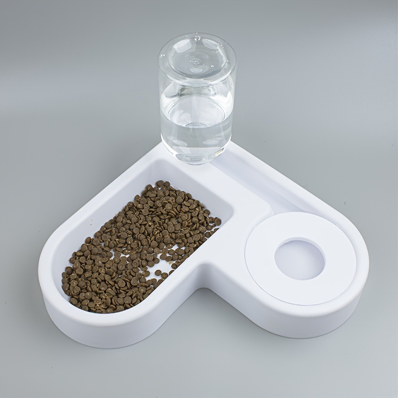 2026 New Cross-Border Dropshipping 1 Large Automatic Water Feeding and Feeding Heart Moisture-Proof Pet Bowl