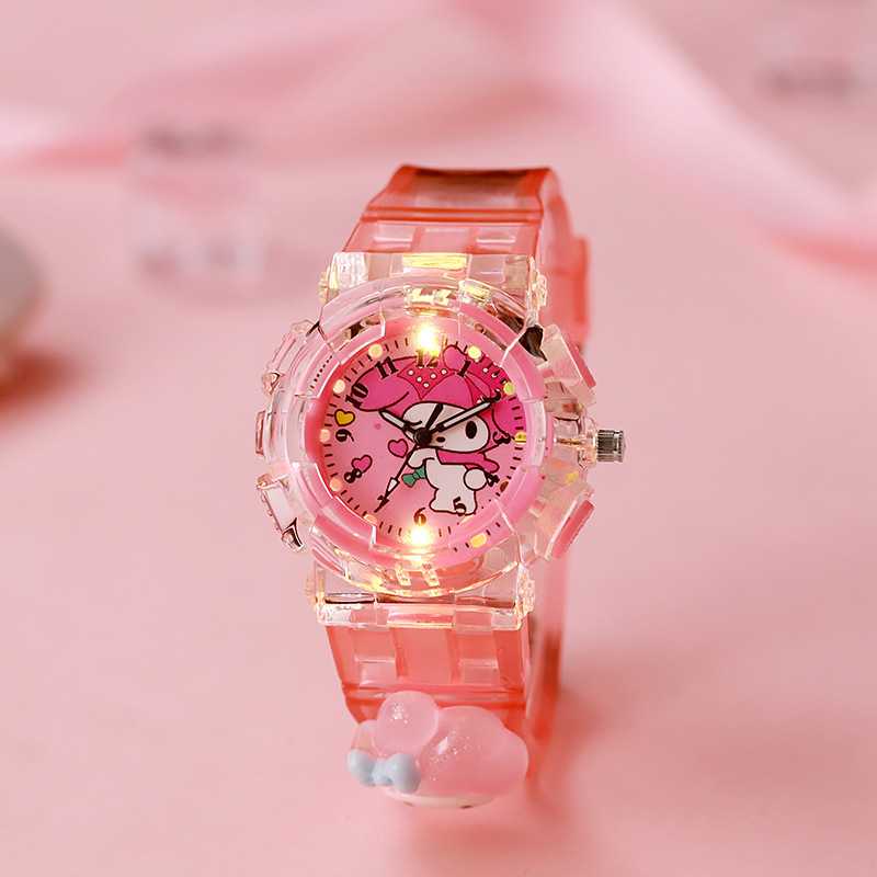 Children's Watch Cartoon Sanrio Kurome Electronic Watch for Primary and Secondary School Students Digital Pointer Quartz Watch for Girls