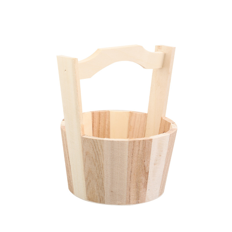 Portable Small Wooden Barrel Aromatherapy Stone Storage Barrel Retro Round Spice Barrel Household Portable Open Wooden Barrel