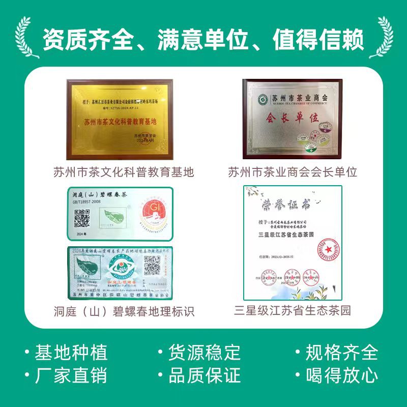 Biluochun 2025 New Tea Suzhou Green Tea Bulk Flower and Fruit Fragrant Mingqian Spring Tea Bag Manufacturer Wholesale 500g