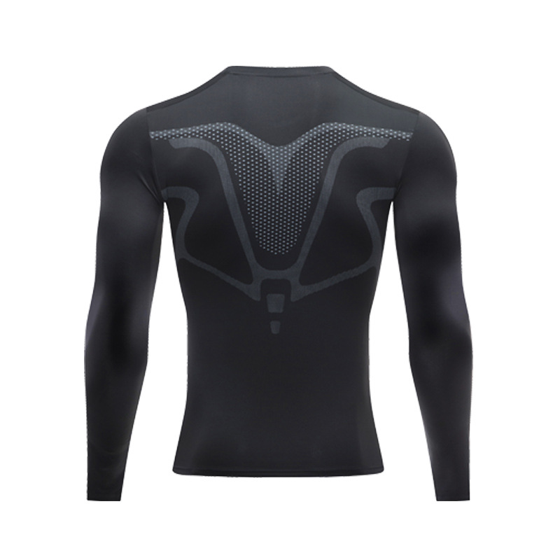 Sports tights men's summer quick-drying T-shirt high elastic compression training clothing breathable long sleeve running fitness clothing
